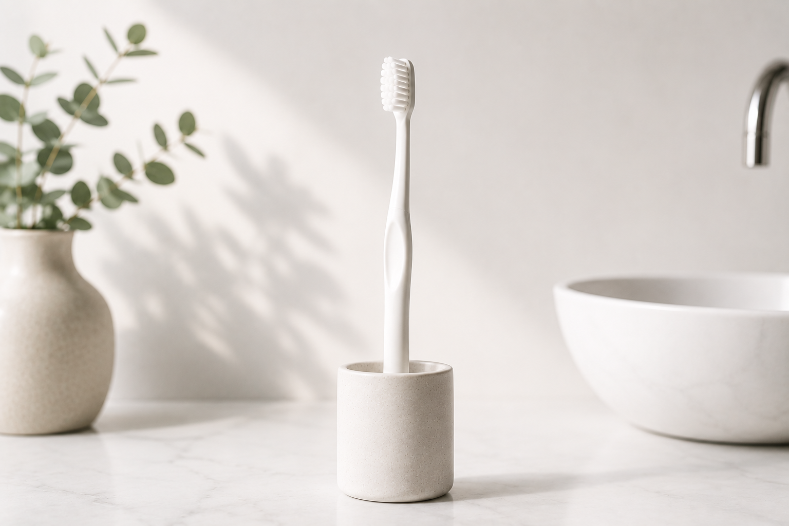 Regular manual toothbrush with soft bristles